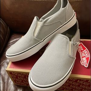 New in box Vans grey slip ons mens size 10